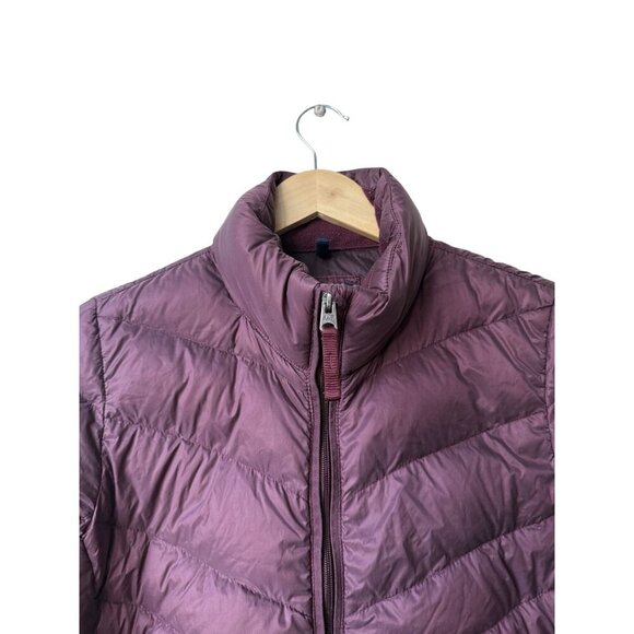 Abercrombie & Fitch Womens Down Puffer Coat Jacket L Lightweight Packable Zip - Picture 2 of 9